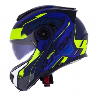Capacete Norisk Articulado  Route Ff345 Speedmax – Azul Fosco/ Amarelo
