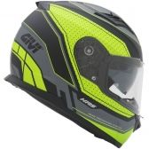 Capacete Givi 50.5 Soul Fechado Com Óculos Solar Interno - Preto Fosco/ Amarelo/ Cinza