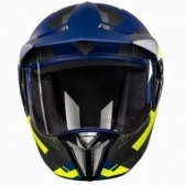 Capacete Esportivo Bieffe 3 Sport React Cross Trilha C/ Viseira – Azul / Amarelo