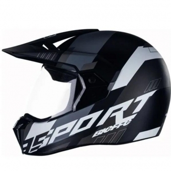 Capacete Esportivo Bieffe 3 Sport Adventure Cross Trilha C/ Viseira –  Preto / Chumbo