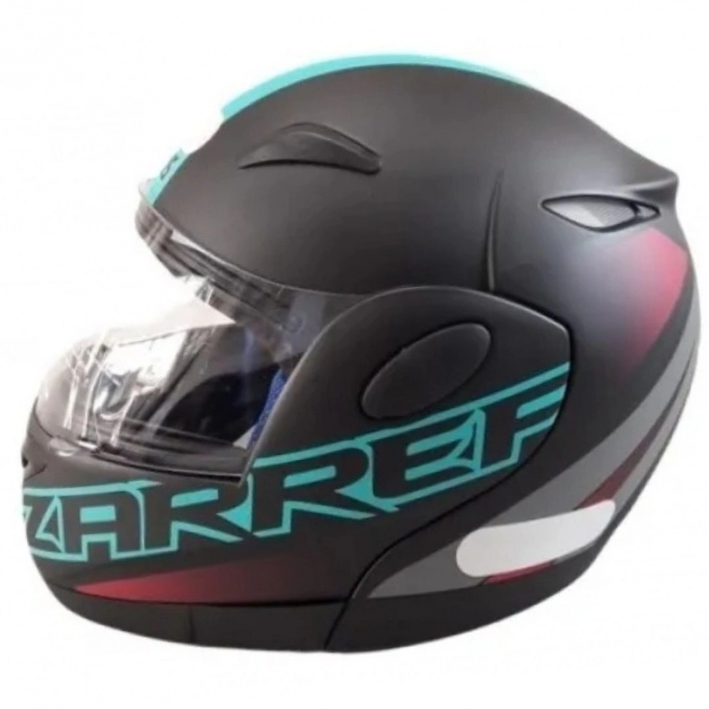 Capacete Taurus Articulado Zarref New Neon – Preto Fosco / Azul / Magenta