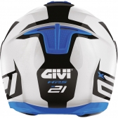 Capacete Givi Articulado Com Óculos Solar Interno X21 Spirit Brilhoso - Branco/ Preto/ Azul