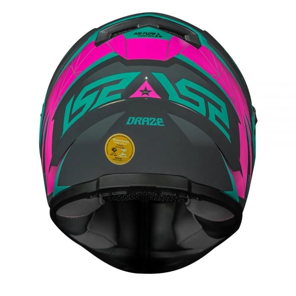 Capacete Ls2 Fechado  Classic Draze -  Cinza / Verde / Rosa