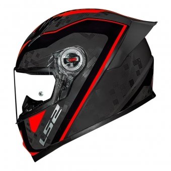Capacete Fechado Ls2 Classic FF358 S Striker -  Titanium / Vermelho