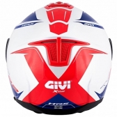 Capacete Givi Aberto Com Óculos Solar Interno X22 Planet Hyper - Branco/Azul/Vermelho