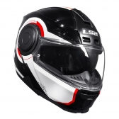 Capacete Ls2 Articulado Com Óculos Solar Interno Scope Arch -  Branco/Vermelho