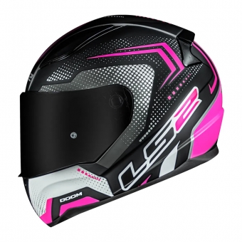 Capacete Ls2 Fechado Rapid Doom - Preto / Rosa