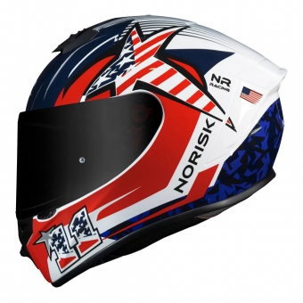 Capacete Norisk Fechado Lap Usa  - Branco / Azul