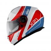 Capacete Articulado Givi X21 Globe Escamoteavel Robocop C/ Óculos - BRANCO/ VERMELHO/ AZUL