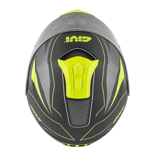 Capacete Givi Articulado  X21 Shiver Escamoteavel Robocop C/ Óculos - PRETO / TITANIUM / AMARELO FOSCO