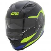 Capacete Givi 50.5 Iron Fechado Com Óculos Solar Interno - Preto / Amarelo / Azul