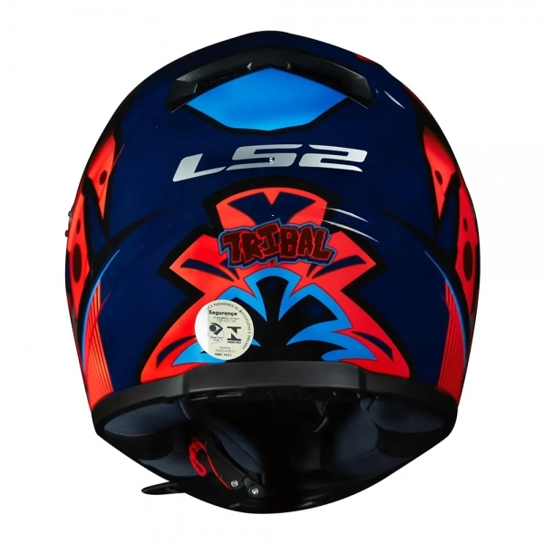 Capacete Ls2 Fechado  Classic Ff358 Tribal -  Laranja