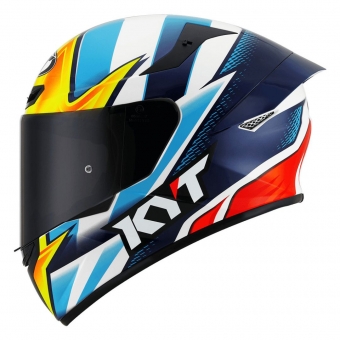 Capacete  Kyt Fechado Tt Course Tati Mercado Replica - Branco / Azul