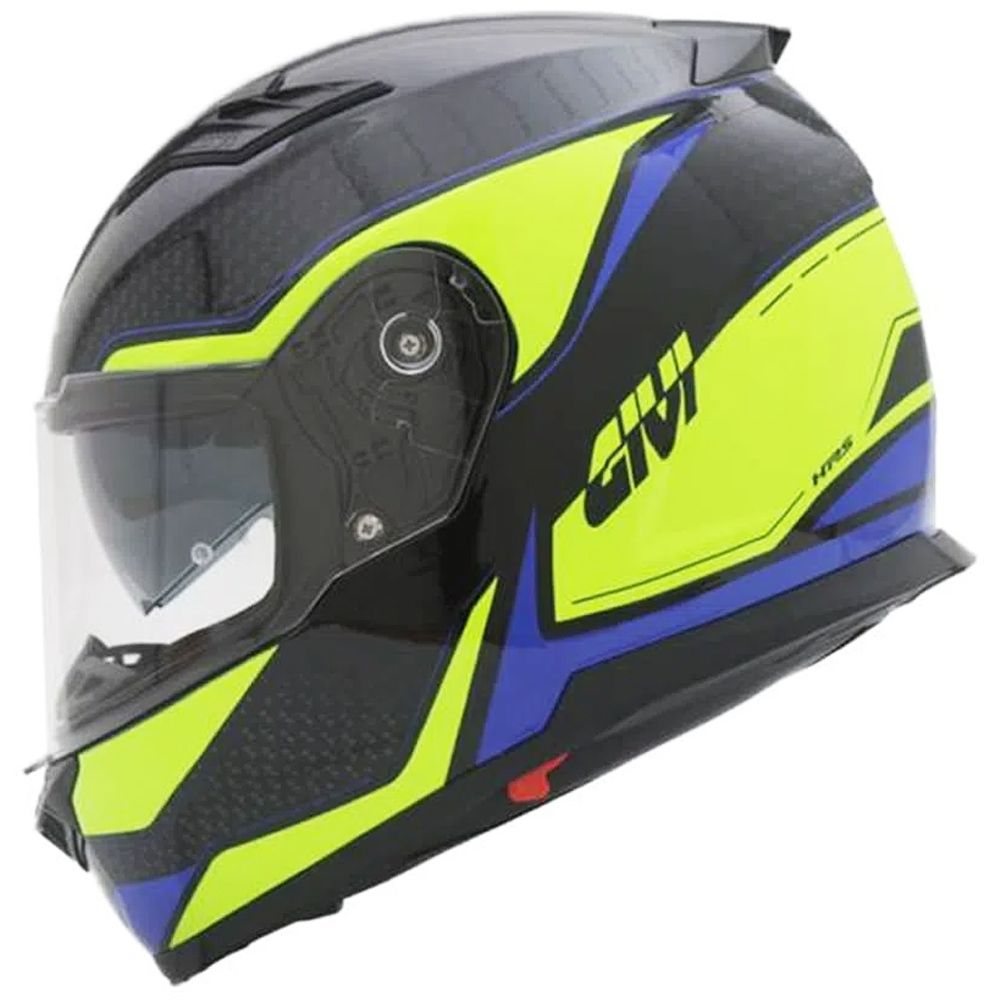 Capacete Givi 50.5 Iron Fechado Com Óculos Solar Interno - Preto / Amarelo / Azul