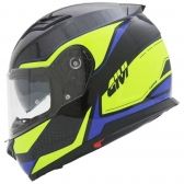 Capacete Givi 50.5 Iron Fechado Com Óculos Solar Interno - Preto / Amarelo / Azul