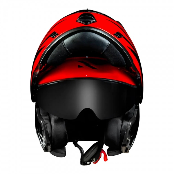 Capacete Norisk Articulado Com Óculos Solar Interno Route Ff345 Charge -  vermelho / Preto