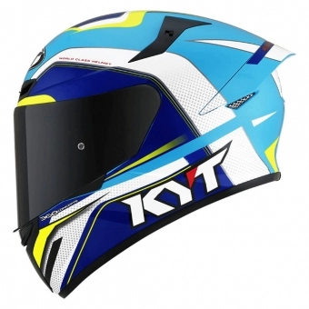 Capacete  Kyt Fechado Tt Course Grand Prix  - Branco / Azul