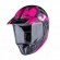 Capacete Esportivo Bieffe 3 Sport Hills Cross Trilha C/ Viseira  - Preto Brilho / Cinza / Rosa