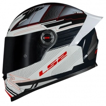 Capacete Fechado Ls2 Classic FF358 S Digital - Preto / Branco