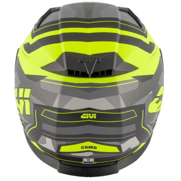 Capacete Givi Fechado Com Óculos Solar Interno - 50.5 Camo - Preto/Amarelo