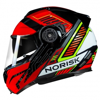 Capacete Norisk Articulado Com Óculos Solar Interno Route Ff345 Charge -  vermelho / Preto