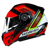 Capacete Norisk Articulado Com Óculos Solar Interno Route Ff345 Charge -  vermelho / Preto