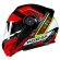 Capacete Norisk Articulado Com Óculos Solar Interno Route Ff345 Charge -  vermelho / Preto