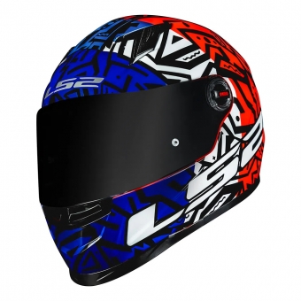 Capacete Ls2 Fechado Classic Ff358  Memphis  - Azul / Vermelho