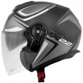 Capacete Givi Aberto Com Óculos Solar Interno X22 Planet Hyper - Preto Fosco/Cinza/Prata
