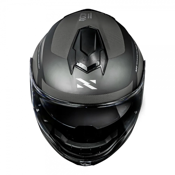 Capacete Norisk Articulado Com Óculos Solar Interno Motion Defender - Preto Fosco / Cinza Titanium