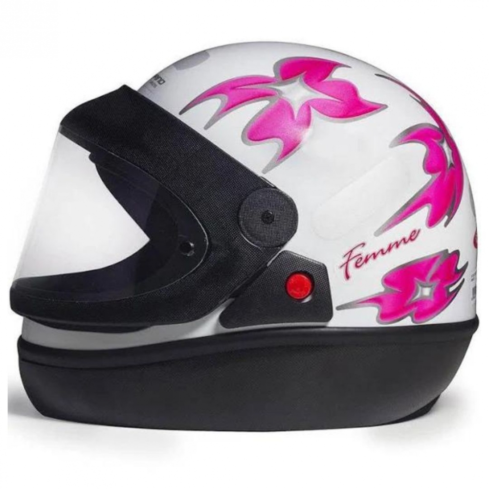 Capacete Taurus Fechado  San Marino Femme - Branco / Rosa
