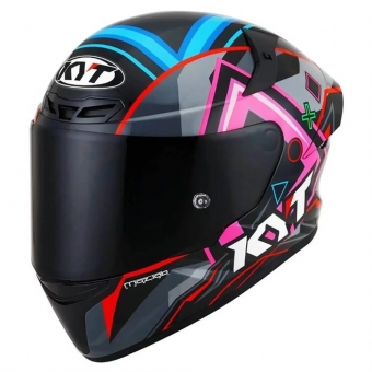 Capacete Kyt Fechado Tt Course Ratthapark Play Replica - Preto / Rosa