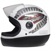 Capacete Taurus Fechado Fórmula 1r Grafic - Branco