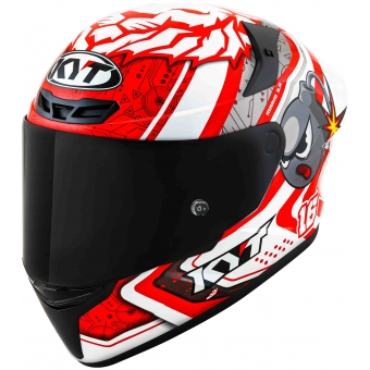 Capacete  Kyt Fechado Tt Course Super Mario Replica - Branco / Vermelho