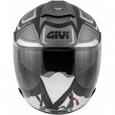 Capacete Givi Aberto Com Óculos Solar Interno X22 Planet Hyper - Preto Fosco/Cinza/Prata