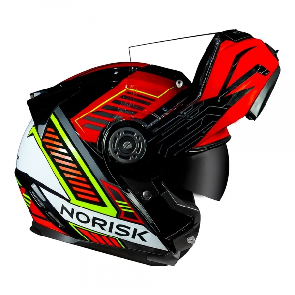 Capacete Norisk Articulado Com Óculos Solar Interno Route Ff345 Charge -  vermelho / Preto
