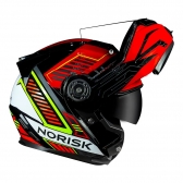 Capacete Norisk Articulado Com Óculos Solar Interno Route Ff345 Charge -  vermelho / Preto