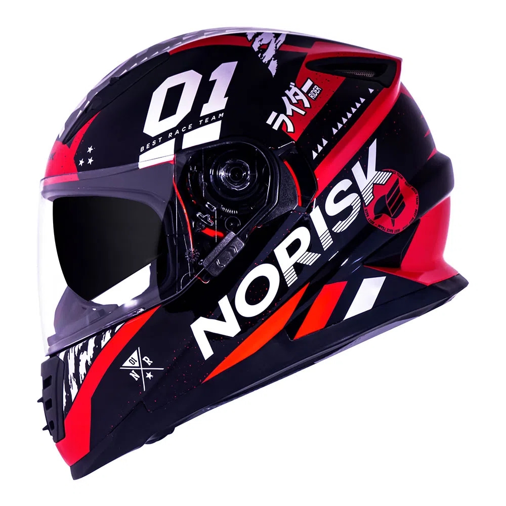 Capacete Norisk Fechado  Soul Advance Tokyo - Vermelho