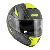 Capacete Givi Articulado  X21 Shiver Escamoteavel Robocop C/ Óculos - PRETO / TITANIUM / AMARELO FOSCO