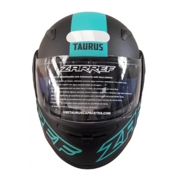 Capacete Taurus Articulado Zarref New Neon – Preto Fosco / Azul / Magenta