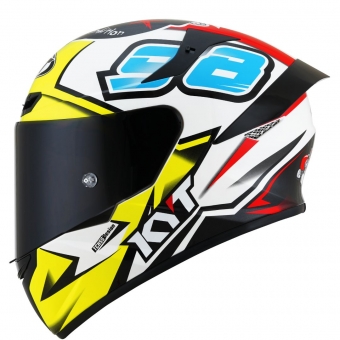 Capacete  Kyt Fechado Tt Course 98 Bomb Replica - Branco / amarelo