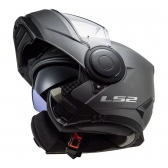 Capacete Ls2 Articulado Com Óculos Solar Interno Scope Monocolor - Cinza Fosco Titanium