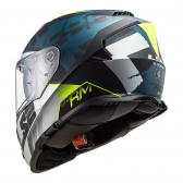 Capacete Ls2 Fechado Com Óculos Solar Interno Ff800 Storm Sprinter - Matt Black / Silver / Cobalt