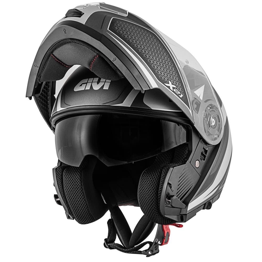 Capacete Givi Articulado  X21 Shiver Escamoteavel Robocop C/ Óculos - TITANIUM / PRATA FOSCO