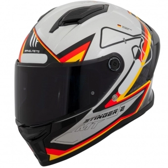 Capacete Mt Fechado Capacete Mt Stinger 2 Grand Prix C1 Alemanha -  Branco /  Vermelho / Preto