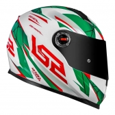 Capacete Ls2 Fechado  Classic Draze -  Branco / Verde / Vermelho