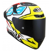 Capacete  Kyt Fechado Tt Course 98 Bomb Replica - Branco / amarelo