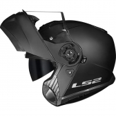 Capacete Ls2 Articulado Com Óculos Solar Interno Strobe Ii Monocolor -  Preto Fosco