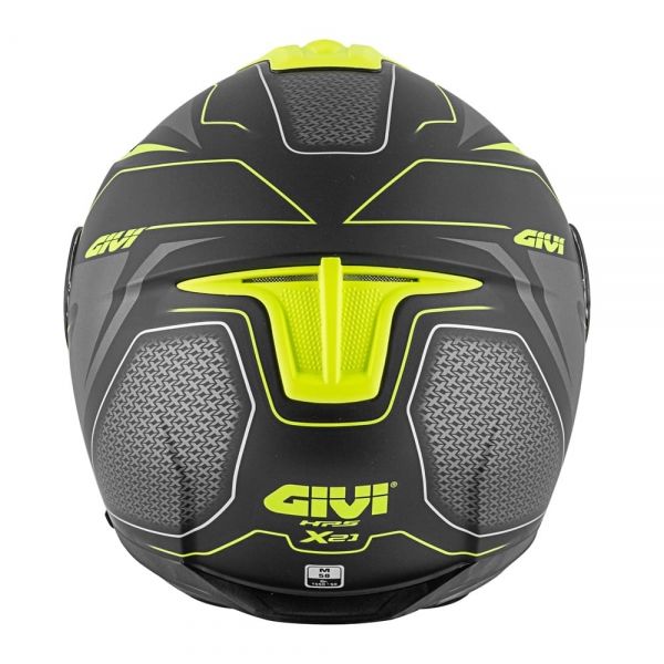 Capacete Givi Articulado  X21 Shiver Escamoteavel Robocop C/ Óculos - PRETO / TITANIUM / AMARELO FOSCO