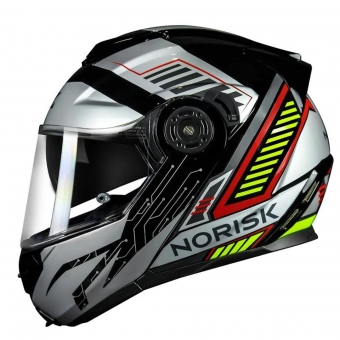 Capacete Norisk Articulado Com Óculos Solar Interno Route Ff345 Charge -  Cinza / Preto